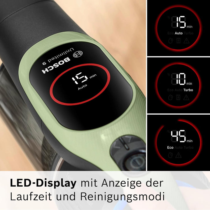 Bosch Akku-Staubsauger Unlimited 9 BBS921TBA, kabellos, MicroClean Technology, Display, Staubkomprim