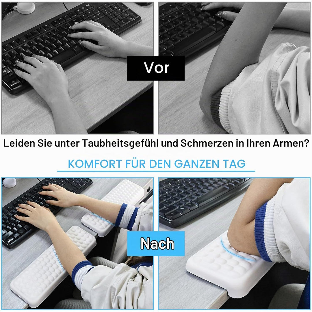 2 Stück L-Förmige Ergonomische Handgelenk Ellenbogenkissen, 30x10cm Memoryfoam Schreibtisch Handball