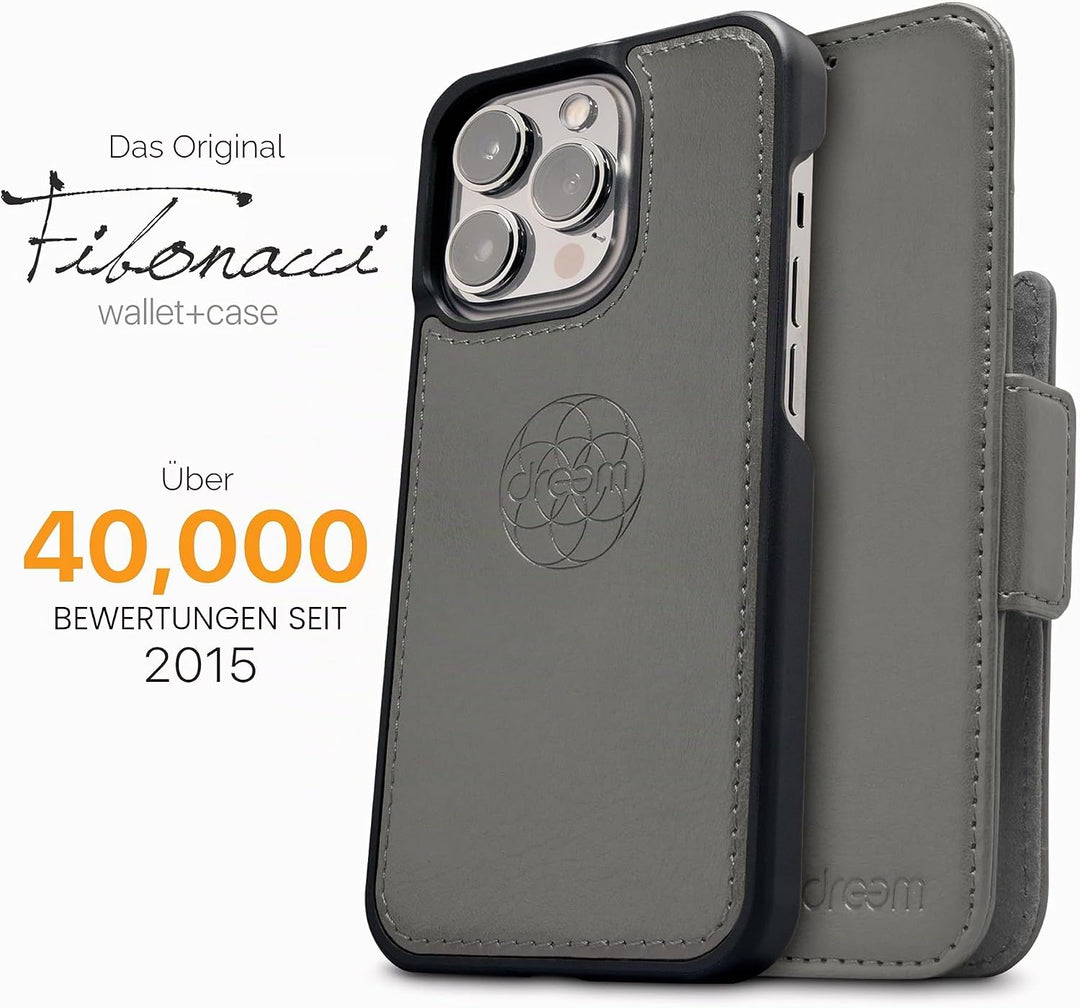 Dreem Fibonacci iPhone 14 Brieftaschen-Etui / 2-in-1 stossfestes Etui und abnehmbares Folio aus vega