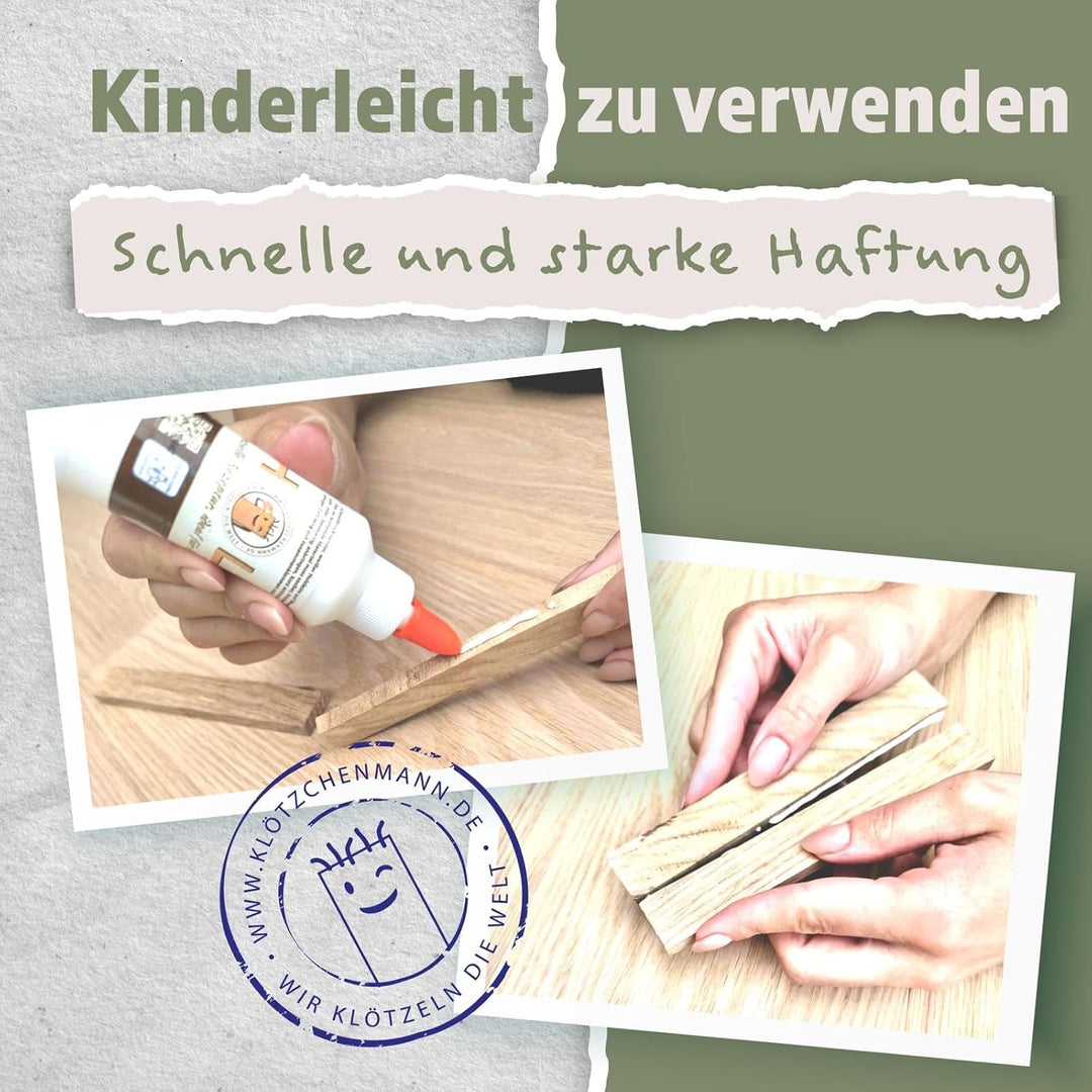 Klötzchenmann Eiche Bastelklötzchen 200 Stück ohne Klebeband Holzklötzchen zum Basteln für DIY Proje