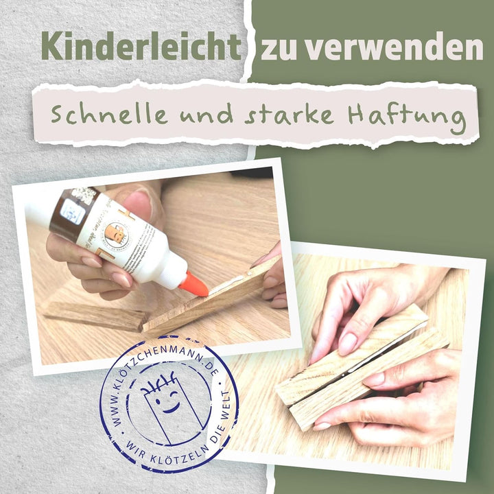 Klötzchenmann Eiche Bastelklötzchen 200 Stück ohne Klebeband Holzklötzchen zum Basteln für DIY Proje