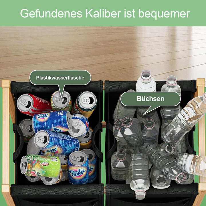 ADEL DREAM 100L 2 Fächer Pfandflaschen Sammelbehälter mit Deckel Gross Pfandflaschen Aufbewahrung le