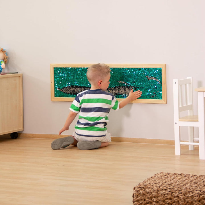 TTS - Pailletten-Wandboard, rechteckig - Kindergarten-Ausstattung Türkis, Türkis