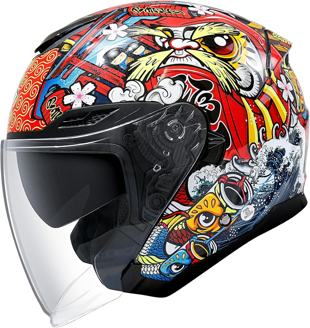 NENKI Jethelme Halbhelme Rollerhelm Sturzhelm Chopper Helm,Motorradhelm ECE 22.06 mit Doppelvisier S
