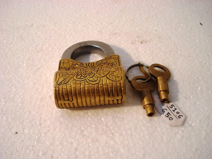 Vorhängeschloss aus Messing – Schloss mit Schlüssel – funktionell – Messing hergestellt – Typ: (Hand
