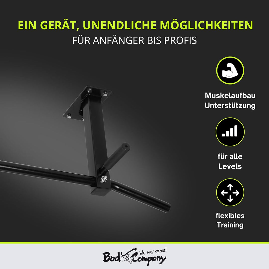 Bad Company Klimmzugstange für die Wandmontage oder Deckenmontage bis 350 kg belastbar inkl. Anleitu