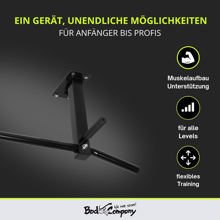 Bad Company Klimmzugstange für die Wandmontage oder Deckenmontage bis 350 kg belastbar inkl. Anleitu