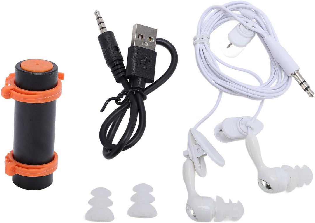 IPX8 wasserdichter MP3 Player 8GB Schwimm Musik Player mit HiFi Klang, Wasserdichten Kopfhörern, Alu