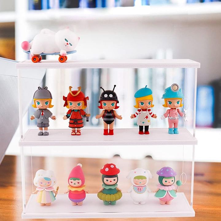 Nynelly 2 Ebenen Vitrine aus Acryl, transparent, zur Aufbewahrung, für Vitrine, staubdicht, für Acti