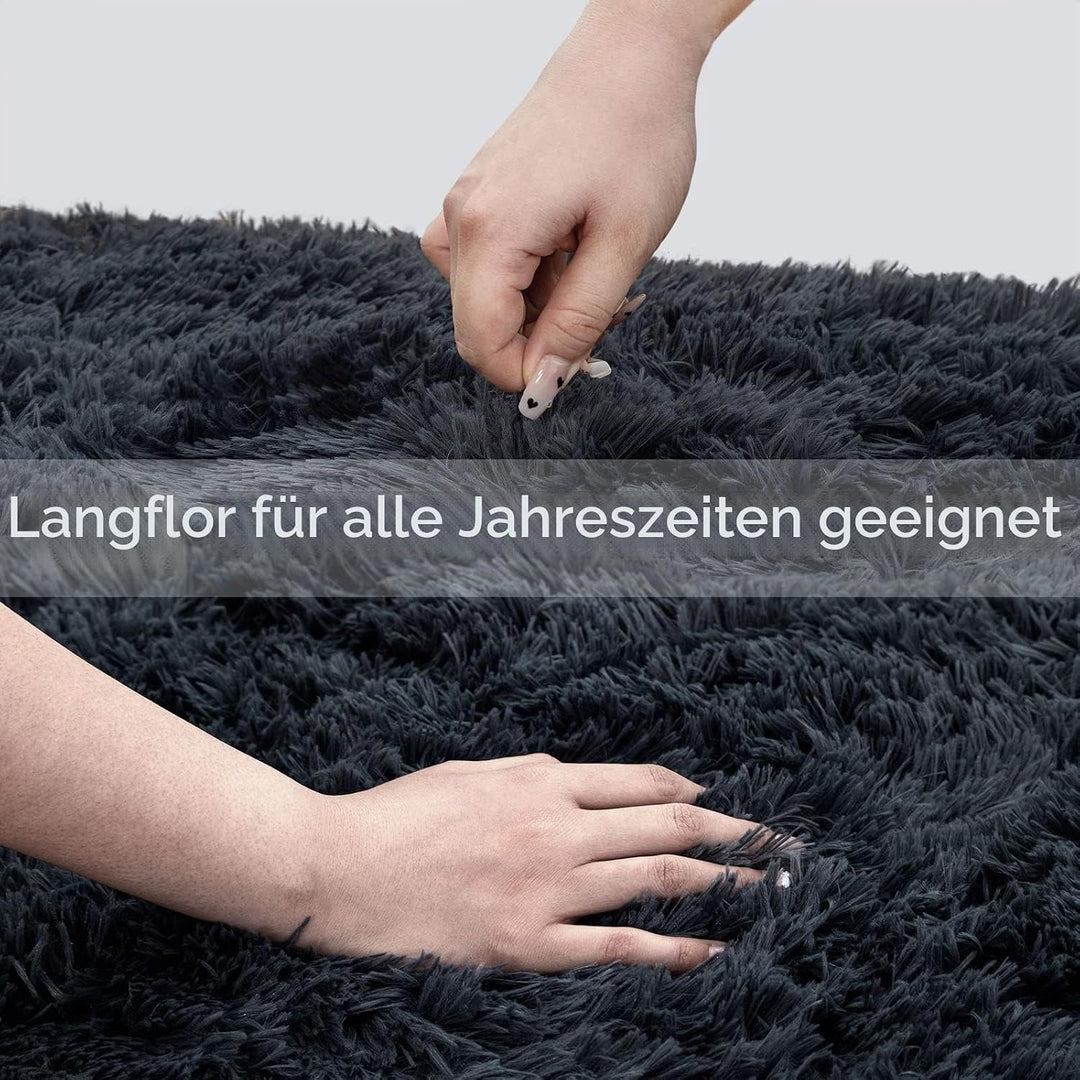 CHOSHOME Teppich Schlafzimmer Moderner Flauschiger Teppiche Anti-Rutsch Unterseite, Waschbarer Teppi