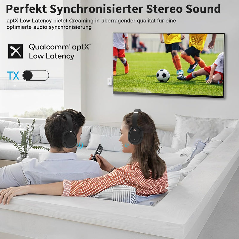 1Mii Bluetooth 5.3 Adapter für TV, 2-in-1-Bluetooth Sender Empfänger, aptX-Adaptive & HD Kabellos Au