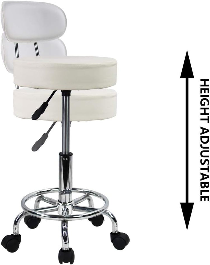 KKTONER Rollhocker Drehstuhl Bürostuhl, höhenverstellbar, Drehhocker mit niedriger Rückenlehne und F