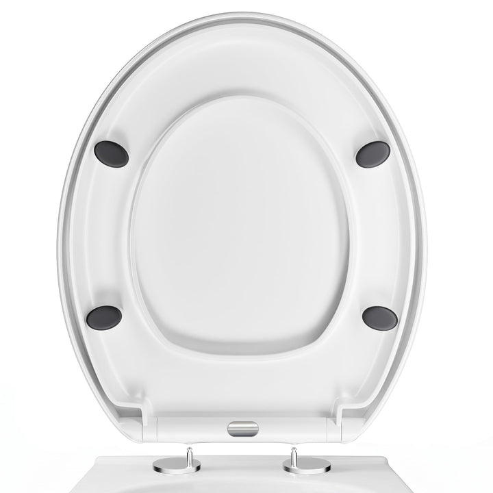 WC Sitz Absenkautomatik weiss oval Absenkautomatik Toilettensitz mit Schnellverschluss für einfache