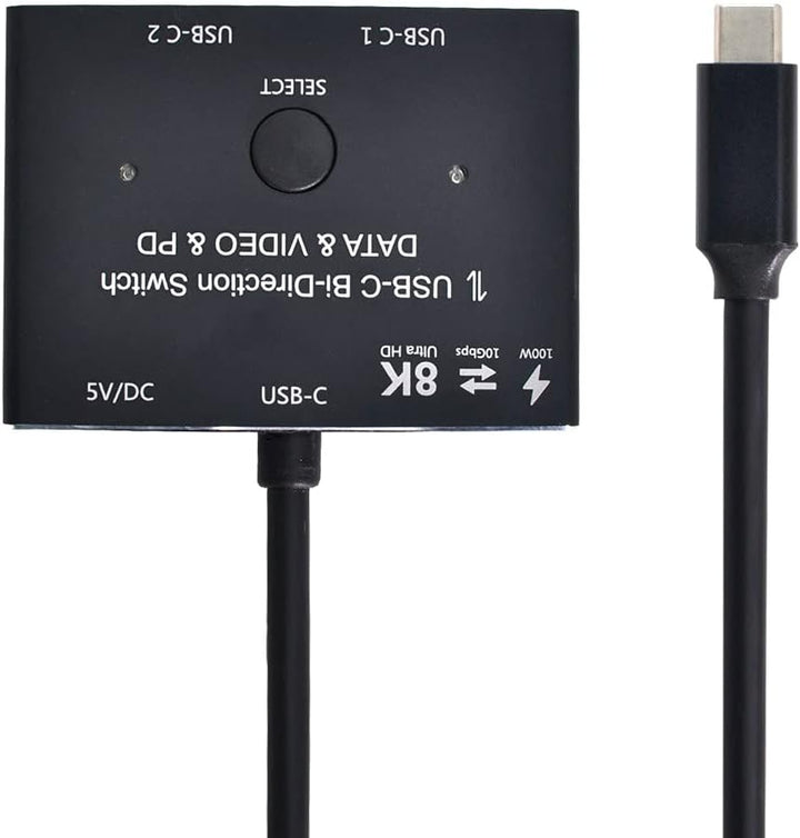 cablecc USB-C Bi-Direction Switch MST 1 zu 2 Hub unterstützt Videodaten PD 8K @ 30Hz 100W 10Gbps mit