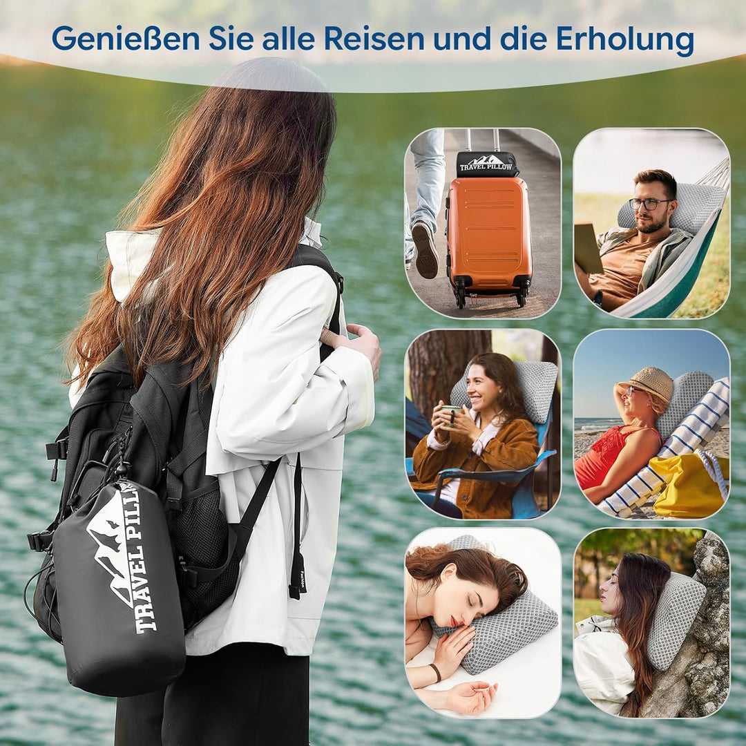 Reisekissen aus Memory-Schaum, ergonomisches Wellen-Nackenkissen zur Linderung von Nackenschmerzen,