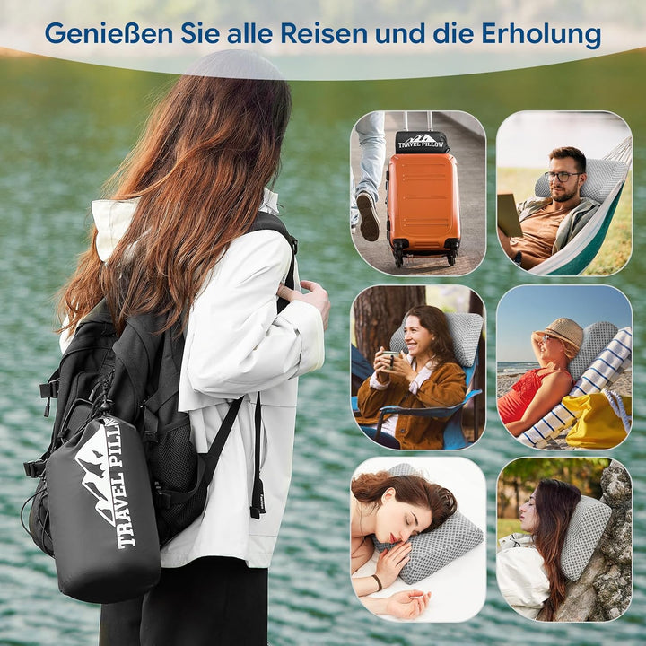 Reisekissen aus Memory-Schaum, ergonomisches Wellen-Nackenkissen zur Linderung von Nackenschmerzen,