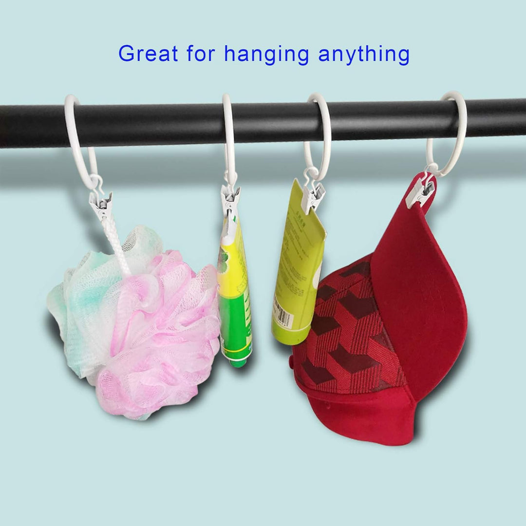 AMZSEVEN 40 Stück Metall Vorhangringe mit Clips, Drapery Clips Haken, dekorative Gardinenstange Clip
