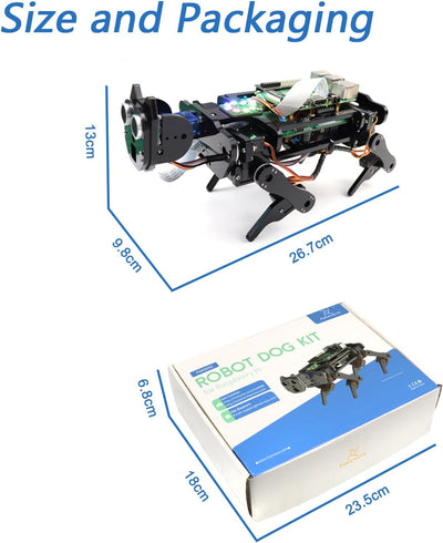 Freenove Robot Dog Kit for Raspberry Pi 4 B 3 B+ B A+, Walking, Self Balancing, Ball Tracing, Face R