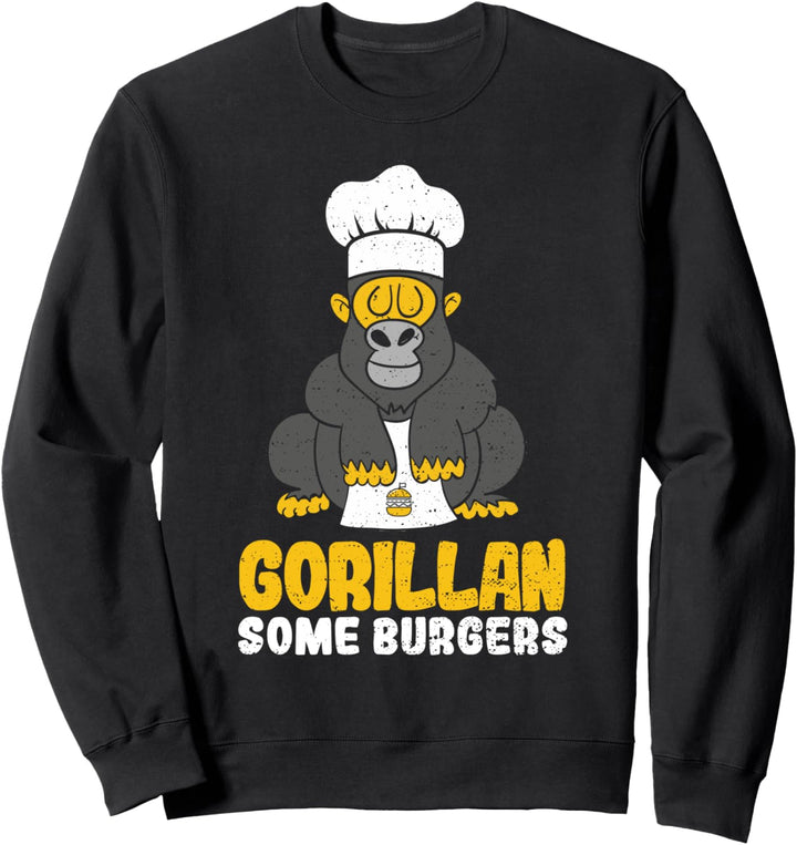Gorilla: Gorillan Some Burgers - Affe Sprüche Sweatshirt