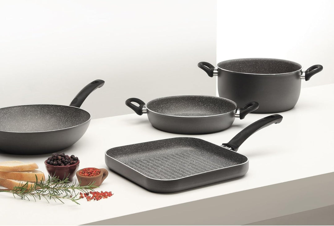 BALLARINI Grillpfanne, antihaftbeschichtet, 27 cm, quadratisch, grau
