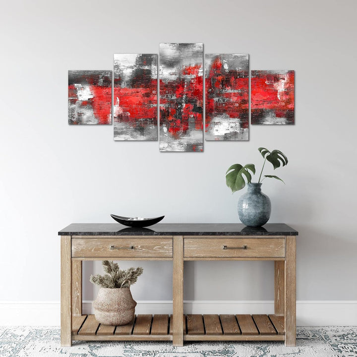 Runa Art Wandbilder Abstrakt 5 Teilig Bild auf Vlies Leinwand Deko Wohnzimmer Schlafzimmer Gemälde R