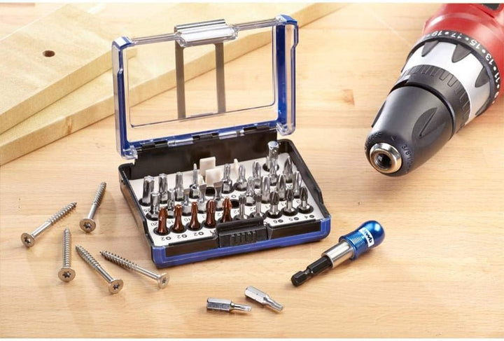 kwb Bit-Box – 32-tlg. schlagfeste Bits, Edelstahl-Bits, Torsion-Bits und Standard-Bits inkl. Schnell