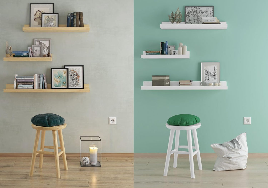 Runder Holz-Hocker als Beistelltisch oder Blumenhocker Schemel aus massiver Kiefer 90.71-42, Holzart