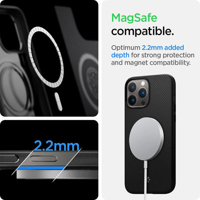 Spigen Mag Armor MagFit Hülle Kompatibel mit iPhone 13 Pro Max Kompatibel mit MagSafe Magnetisch -Ma