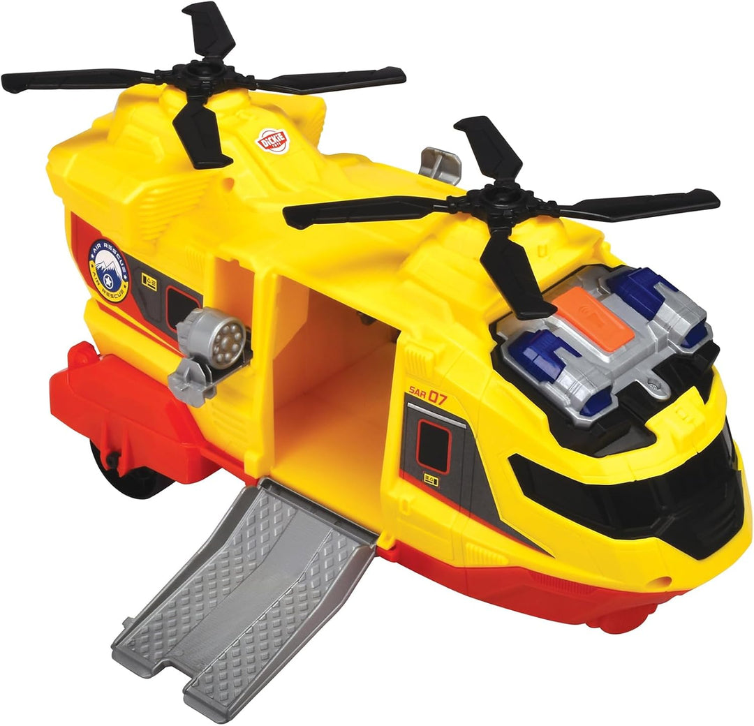 Dickie Toys - Helicopter (30 cm) - grosser Rettungs-Hubschrauber ab 3 Jahre mit Kran-Arm & Zubehör,