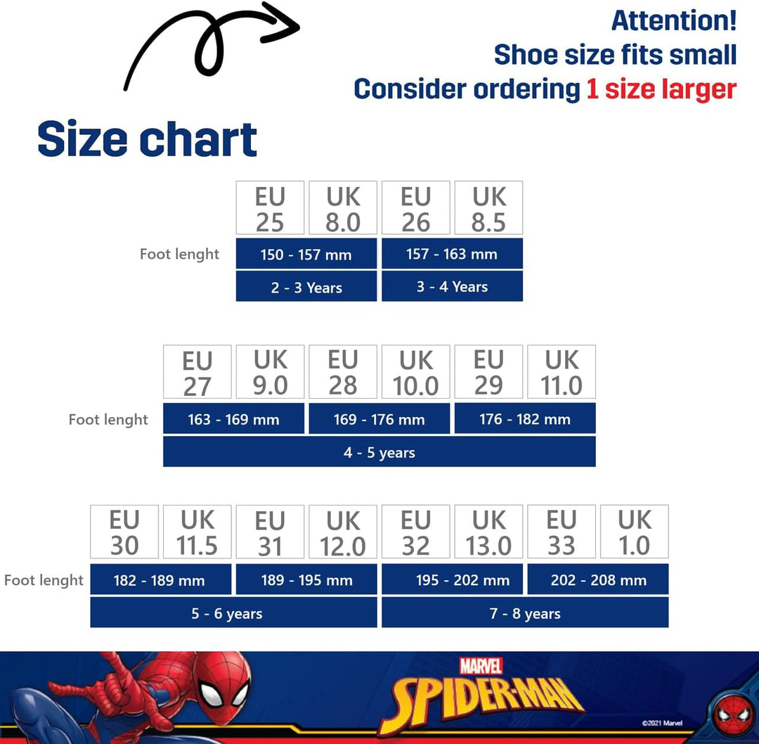 Leomil Spiderman Blinkschuhe Jungen Spiderman Schuhe Kinder, Ideal for Schule und Freizeit 26 EU Sch