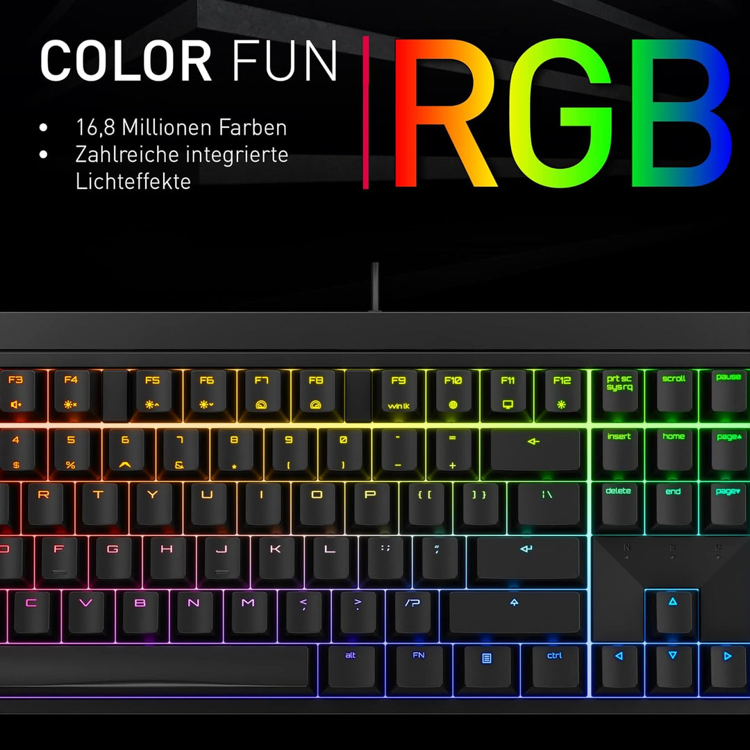 CHERRY MX 2.0S, Kabelgebundene Gaming-Tastatur mit RGB-Beleuchtung, EU-Layout (QWERTY), Designed in