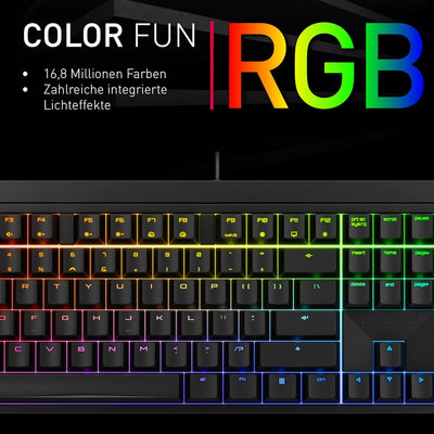 CHERRY MX 2.0S, mechanische Gaming-Tastatur mit RGB-Beleuchtung, US-Internationales Layout (QWERTY),