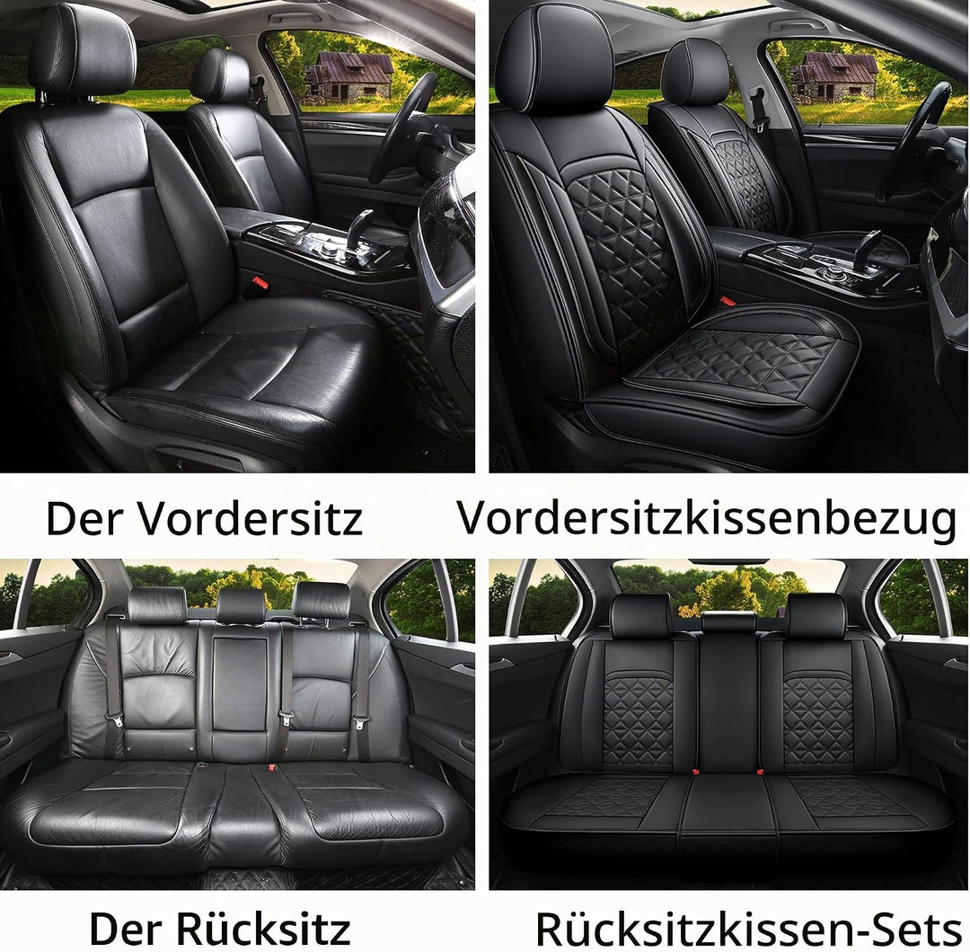 JDWBT Luxus Autositzbezüge Kunstleder Komplettset, Sitzbezüge Auto Universal, Auto Sitzbezüge Kompat