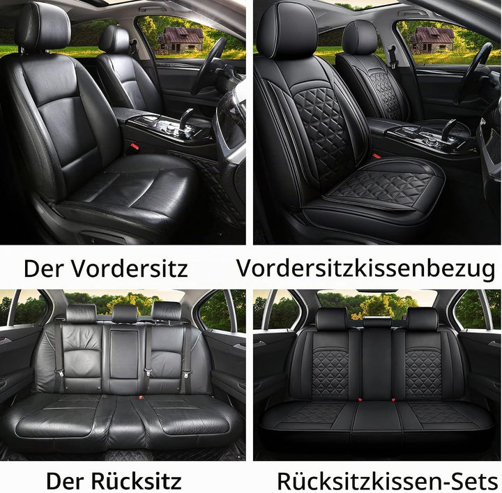 JDWBT Luxus Autositzbezüge Kunstleder Komplettset, Sitzbezüge Auto Universal, Auto Sitzbezüge Kompat