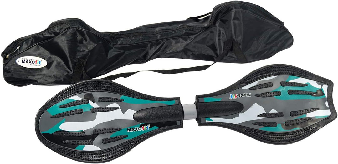 MAXOfit Waveboard Pro Close Mini | Bis 129 kg | Mit LED Leuchtrollen, Tasche und Zubehör für Kinder