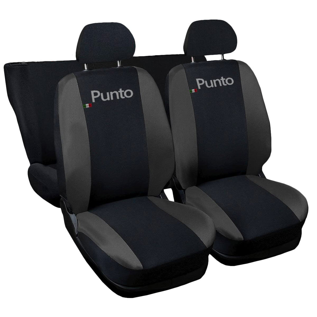 Lupex Shop Punto_NGs Punto zweifarbige Sitzbezüge - schwarz dunkel grau