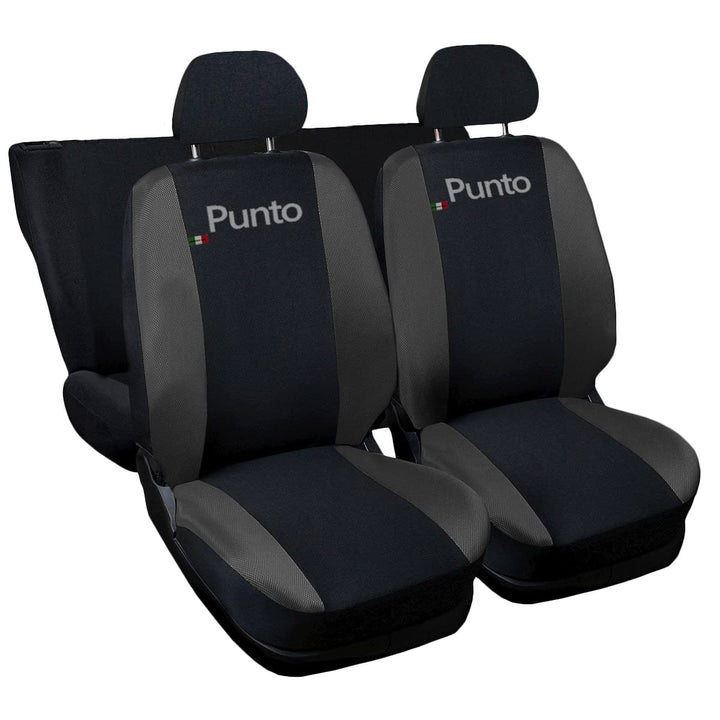 Lupex Shop Punto_NGs Punto zweifarbige Sitzbezüge - schwarz dunkel grau