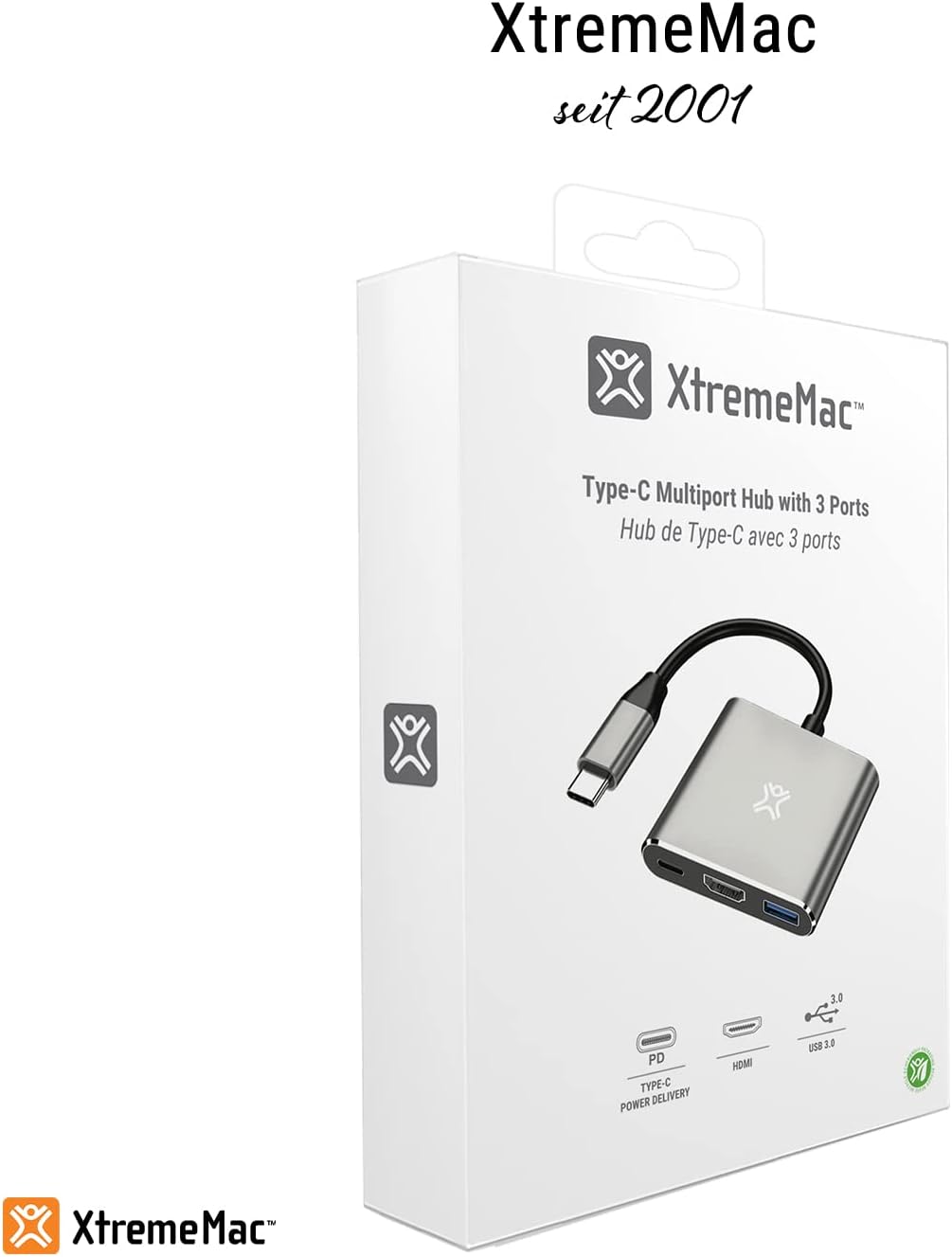 XtremeMac USB-C Hub für MacBook: Durchgangsladen bis 100W &amp; schnelle Datenübertragung, USB 3.0 &amp; 4K