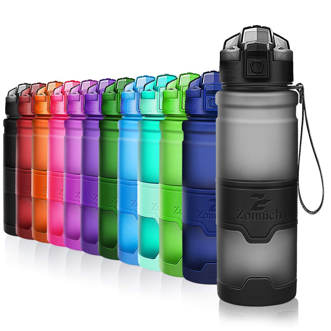 Zounich Trinkflasche 1L Sport BPA frei Auslaufsicher 700ml/500ml/400ml Wasserflasche Kunststoff Spor