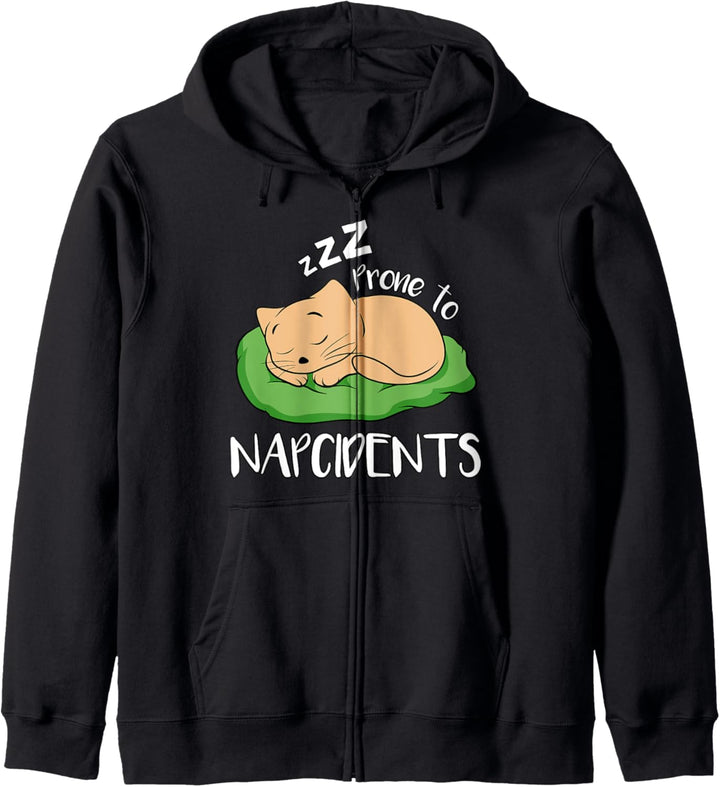 Lustiges Katzenschlaf-Wortspiel sarkastisch für faules Kapuzenjacke