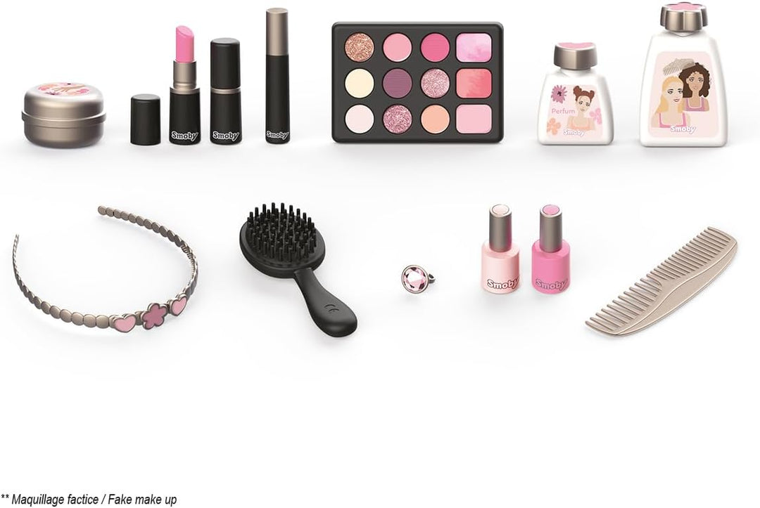 Smoby - My Beauty Kosmetikkoffer – Frisieren + Schminken - Mitnehm-Spielkoffer mit Spiegel & Zubehör