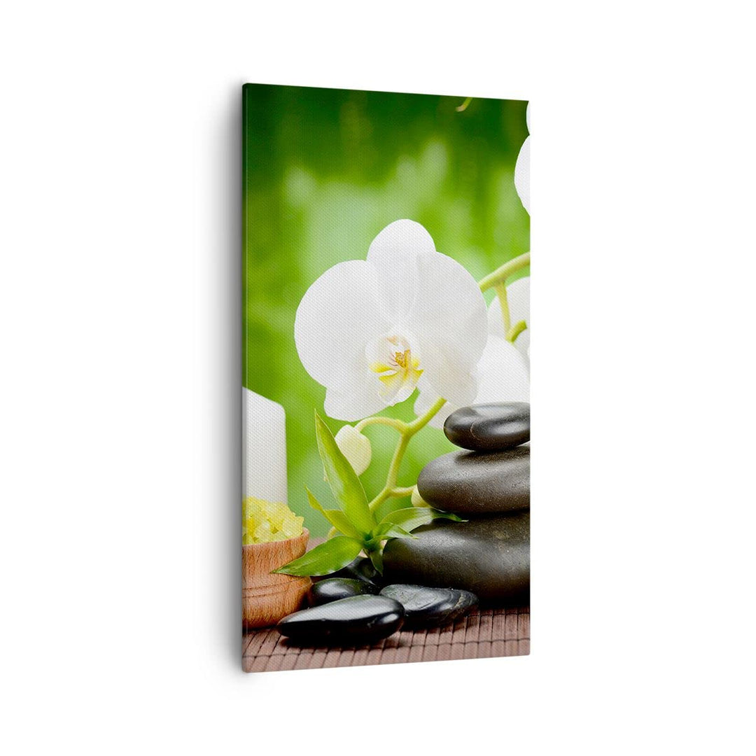 Bilder auf Leinwand 55x100cm Leinwandbild mit Rahmen Blume aromatherapie spa Gross Wanddeko Bild Sch