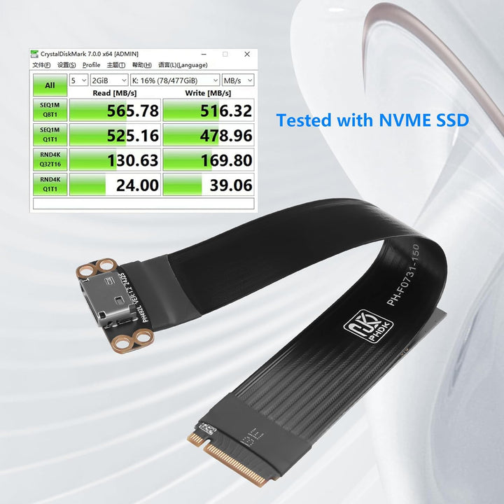 GINTOOYUN PCI-E4.0 M.2 NVME zu Oculink SFF-8611/8612 Adapterkabel M.2 M-Key 2280 NGFF zu Oculink SFF