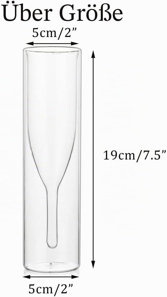 Sziqiqi Massive Doppelwandige Champagnerglas Kristallgläser, Classics Tulip Goblet Stemless Clear Gl