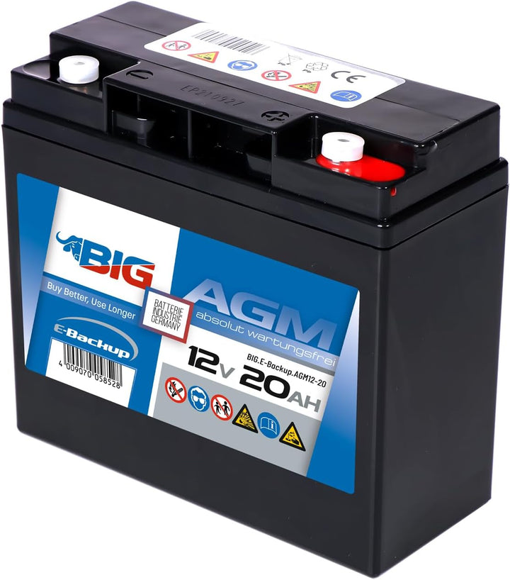 BIG E-Backup AGM Notstrombatterie für EPS- und USV-Systeme, Speicher- & Kommunikationssysteme, Alarm
