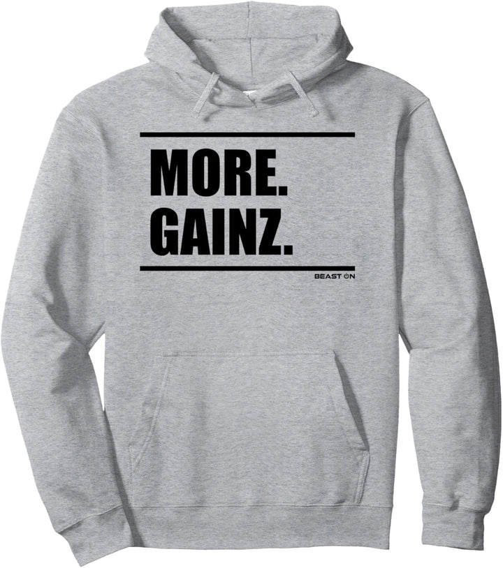 More Gainz Beast On Fitness Gym Motivation Workout weisses Pullover Hoodie