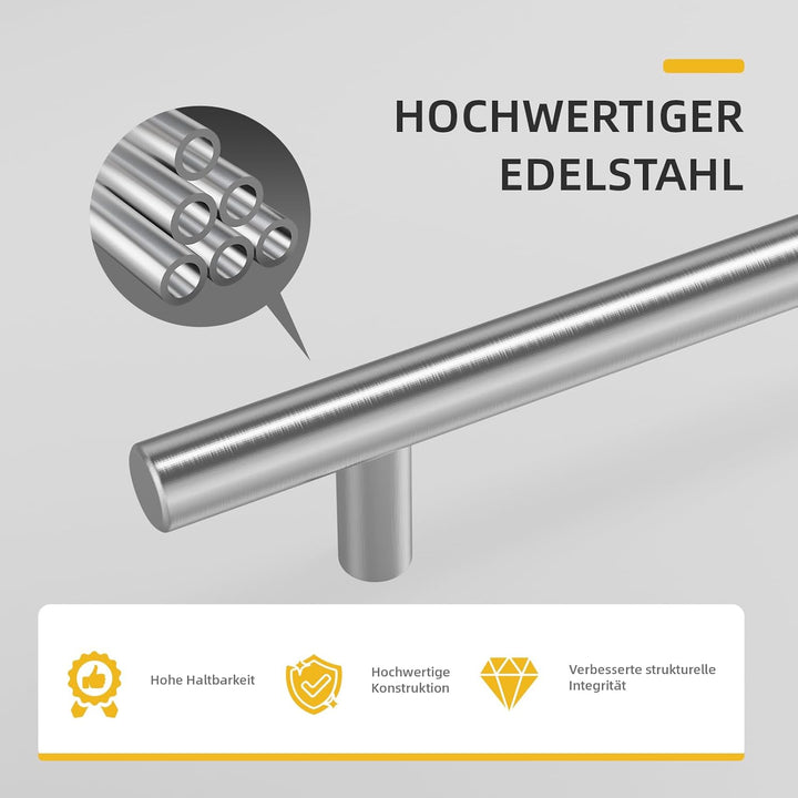 goldenwarm 15 Stück Möbelgriffe Edelstahl Türgriffe Küche -LS201BSS192 Schrank Schublade Türgriff St