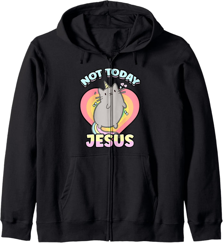 Not Today Jesus Satanic Cat Satanism Kapuzenjacke