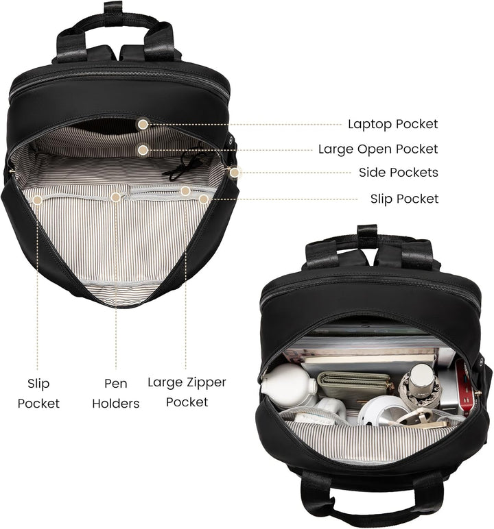 LOVEVOOK Rucksack Damen, 15,6 Zoll Laptop Schulrucksack Teenager Mädchen mit Laptopfach, Wasserdicht