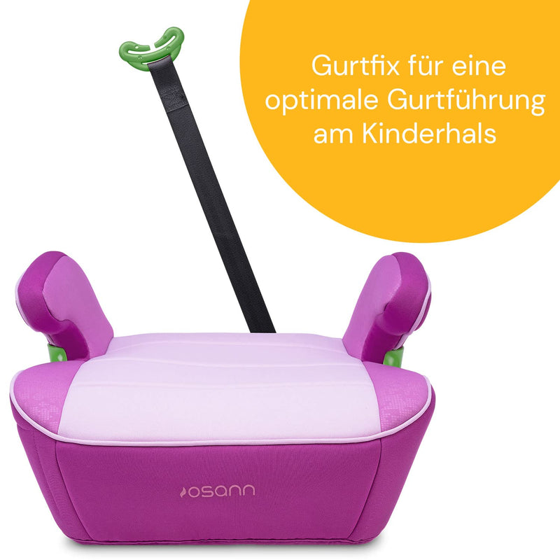 Osann Junior Isofix Gurtfix i-Size Sitzerhöhung mit Isofix Auto Kinder (126-150 cm) - Pixel Berry i-